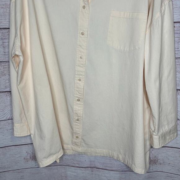 Lovers and Friends Audri Cream Boyfriend Button Down Oversized Shirt Size Large - Picture 10 of 12